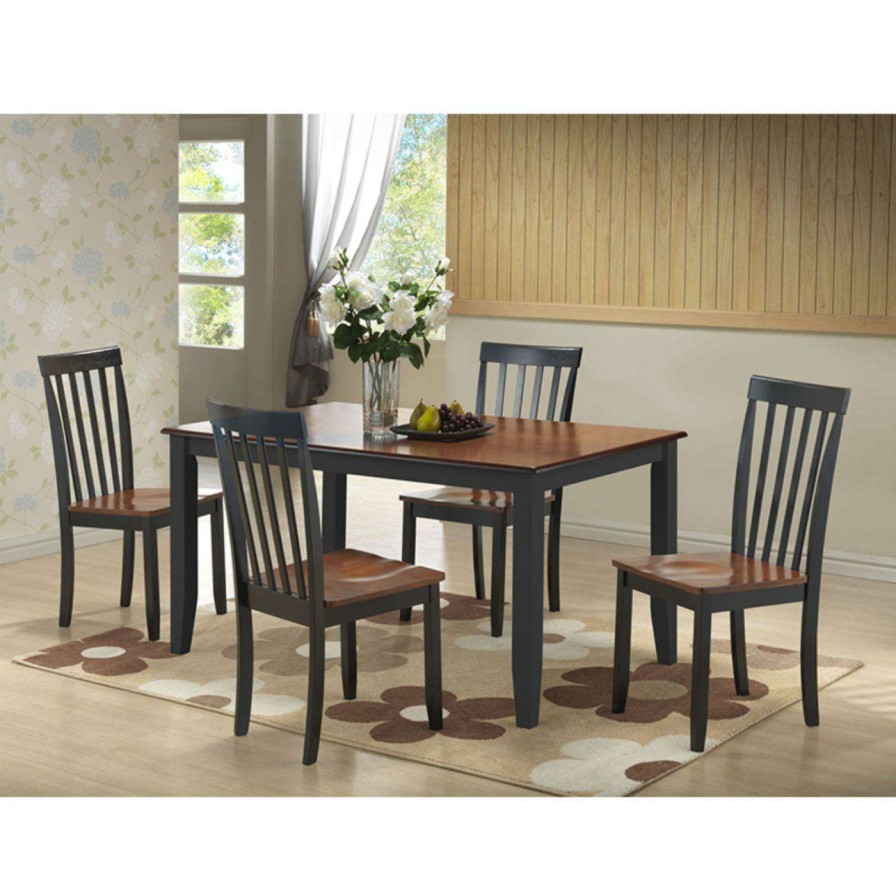 Dining Table Sets * | Brand New Rectangle Boraam Bloomington 5 Piece Dining Table Set White / Honey Oak