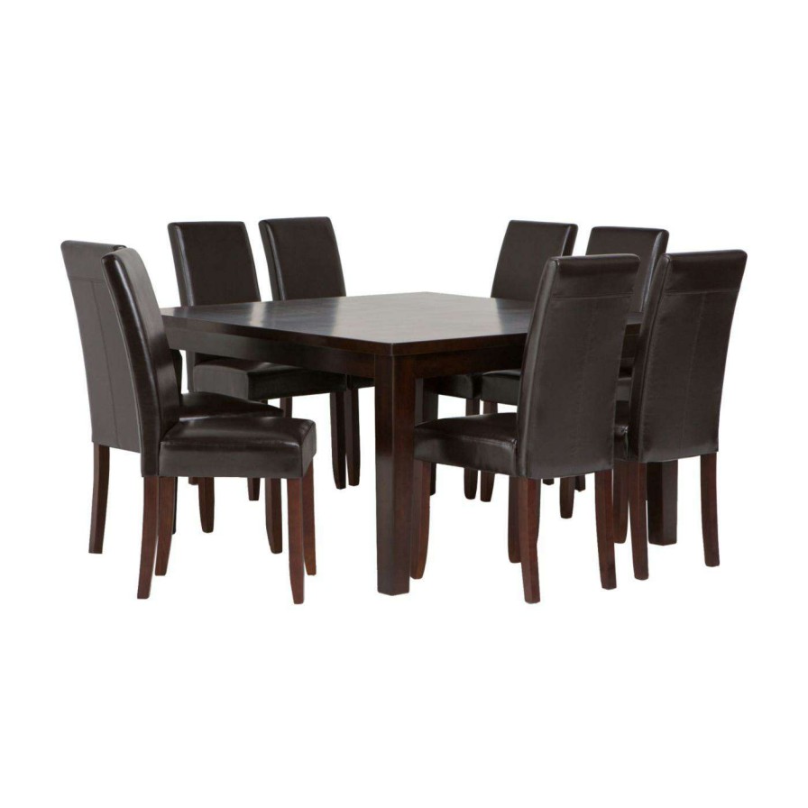 Dining Table Sets * | Outlet Brooklyn & Max Square Brooklyn + Max Brunswick 9 Piece Dining Table Set Satin Cream