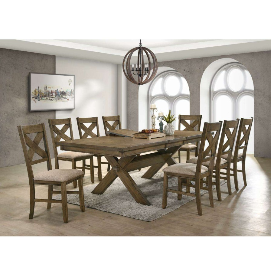 Dining Table Sets * | Best Reviews Of Casual Dining Sets Roundhill Furniture Raven 9 Piece Dining Set