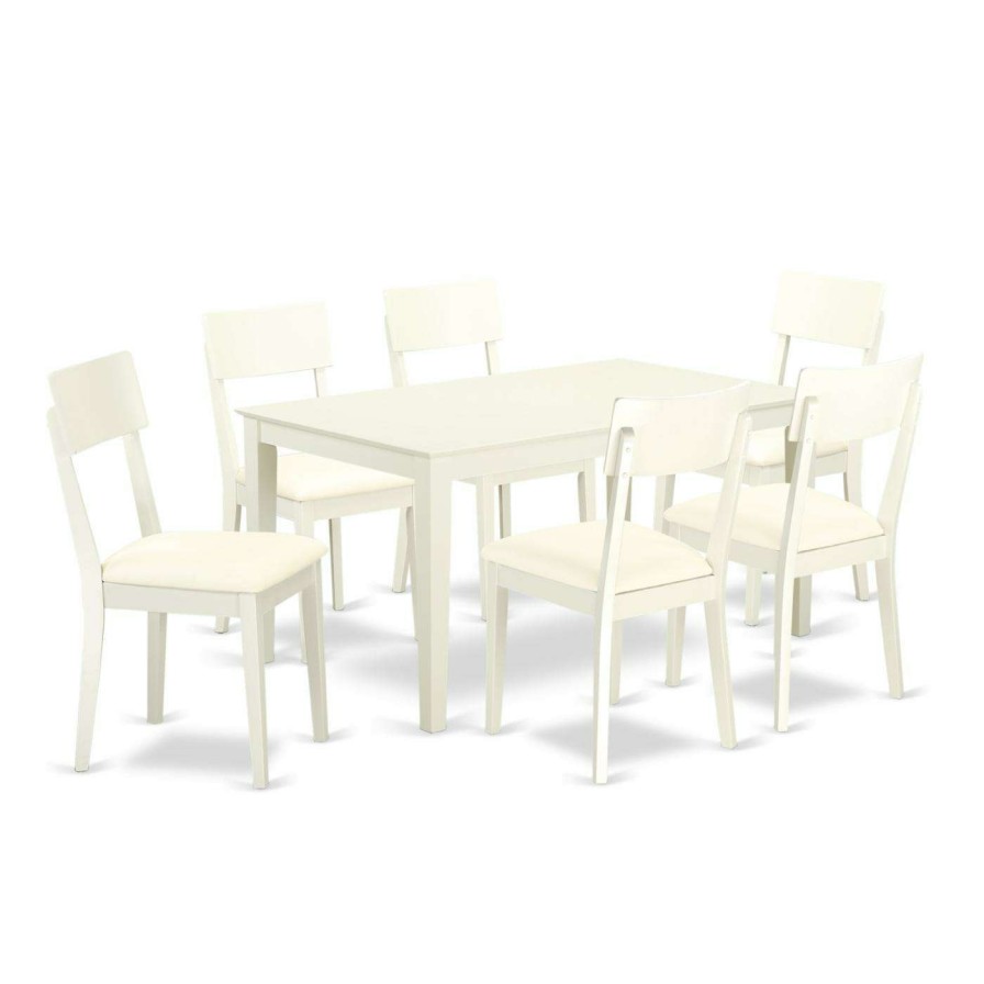 Dining Table Sets * | Outlet Rectangle East West Furniture Capri Caad7 Seven Piece Dining Table Set