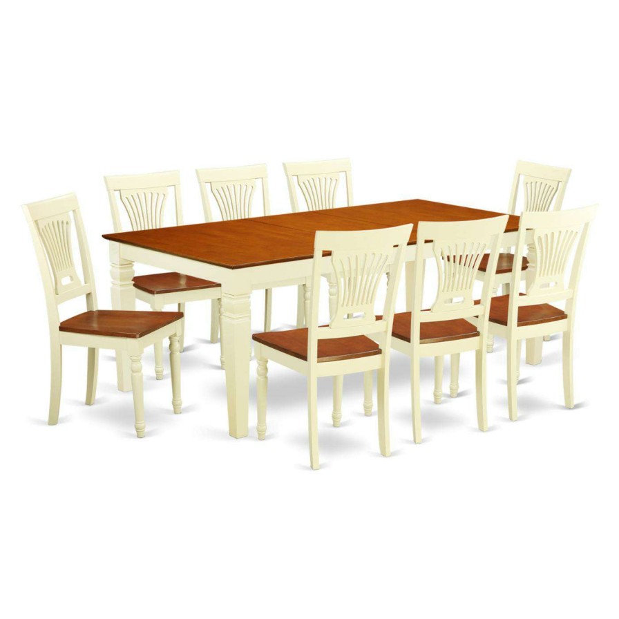 Dining Table Sets * | Brand New Rectangle East West Furniture Logan 9 Piece Empire Dining Table Set