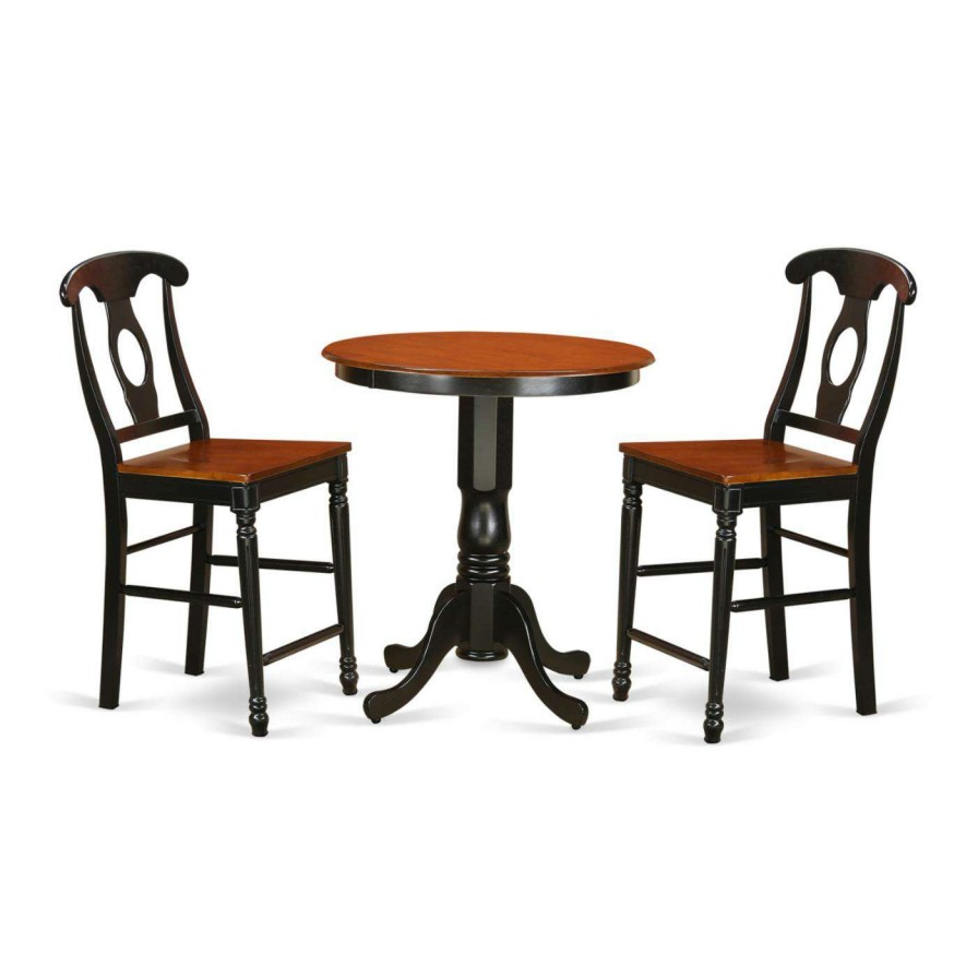 Dining Table Sets * | Buy Round East West Furniture Eden 3 Piece Keyhole Dining Table Set