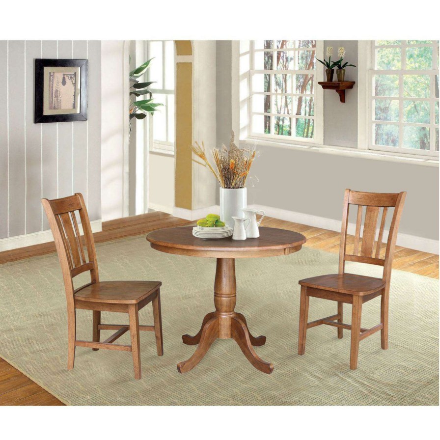 Dining Table Sets * | Outlet Oval International Concepts Curved Pedestal Dining Table With San Remo Chairs