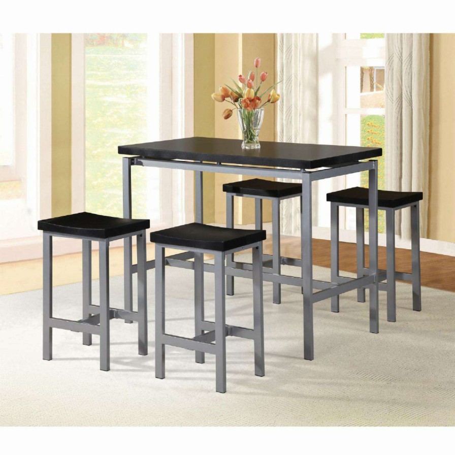 Dining Table Sets * | Wholesale Rectangle Milton Greens Stars Aaron 5 Piece Counter Height Dining Set