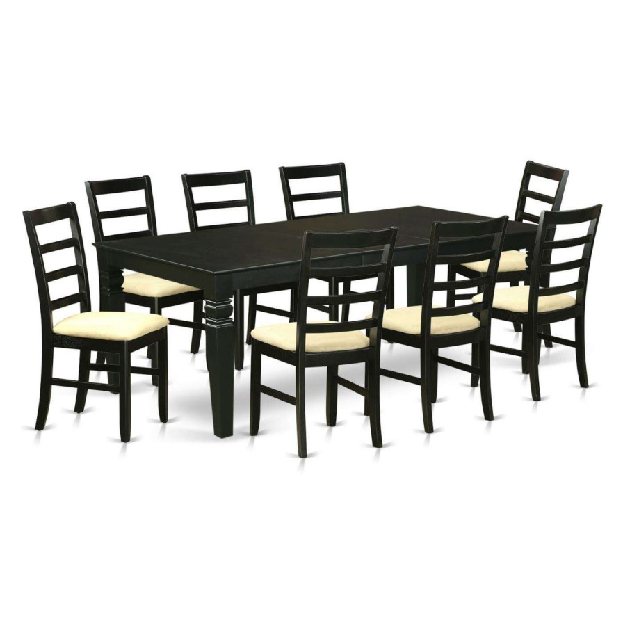 Dining Table Sets * | Best Sale Rectangle East West Furniture Logan 9 Piece Shaker Dining Table Set