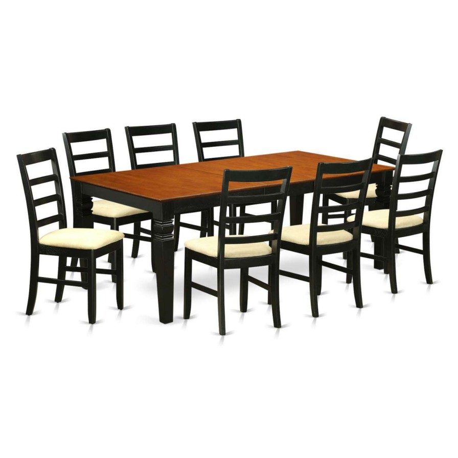 Dining Table Sets * | Best Sale Rectangle East West Furniture Logan 9 Piece Shaker Dining Table Set