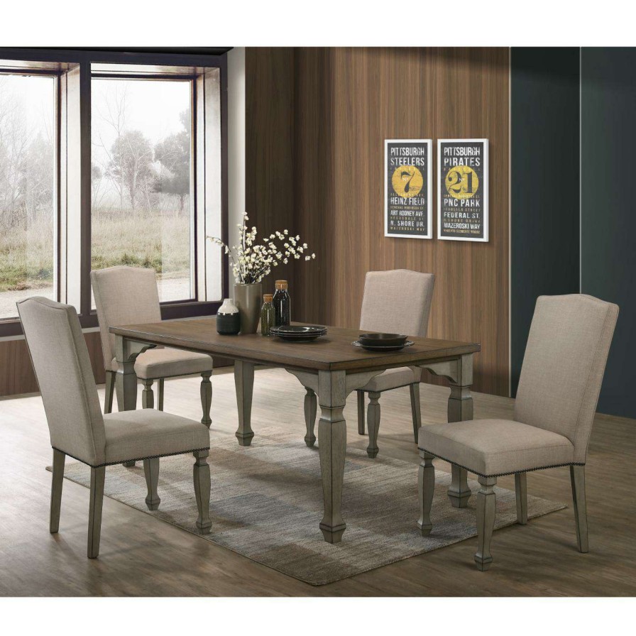 Dining Table Sets * | Best Sale Casual Dining Sets Roundhill Furniture Breda 5 Piece Dining Set