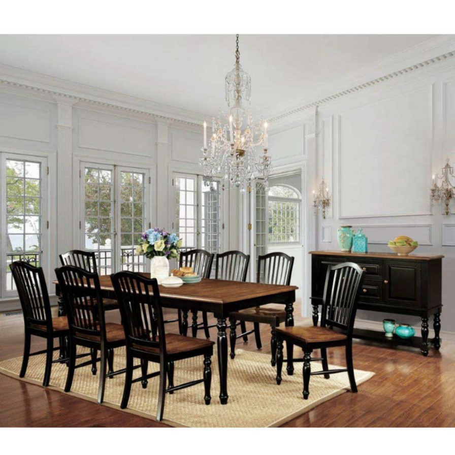 Dining Table Sets * | Cheapest Casual Dining Sets Furniture Of America Drewes 9 Piece Dining Set