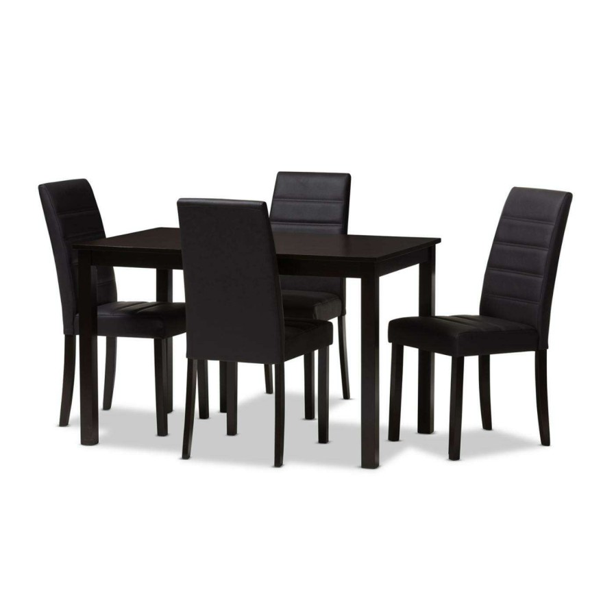 Dining Table Sets * | New Rectangle Baxton Studio Lorelle 5 Piece Dining Table Set