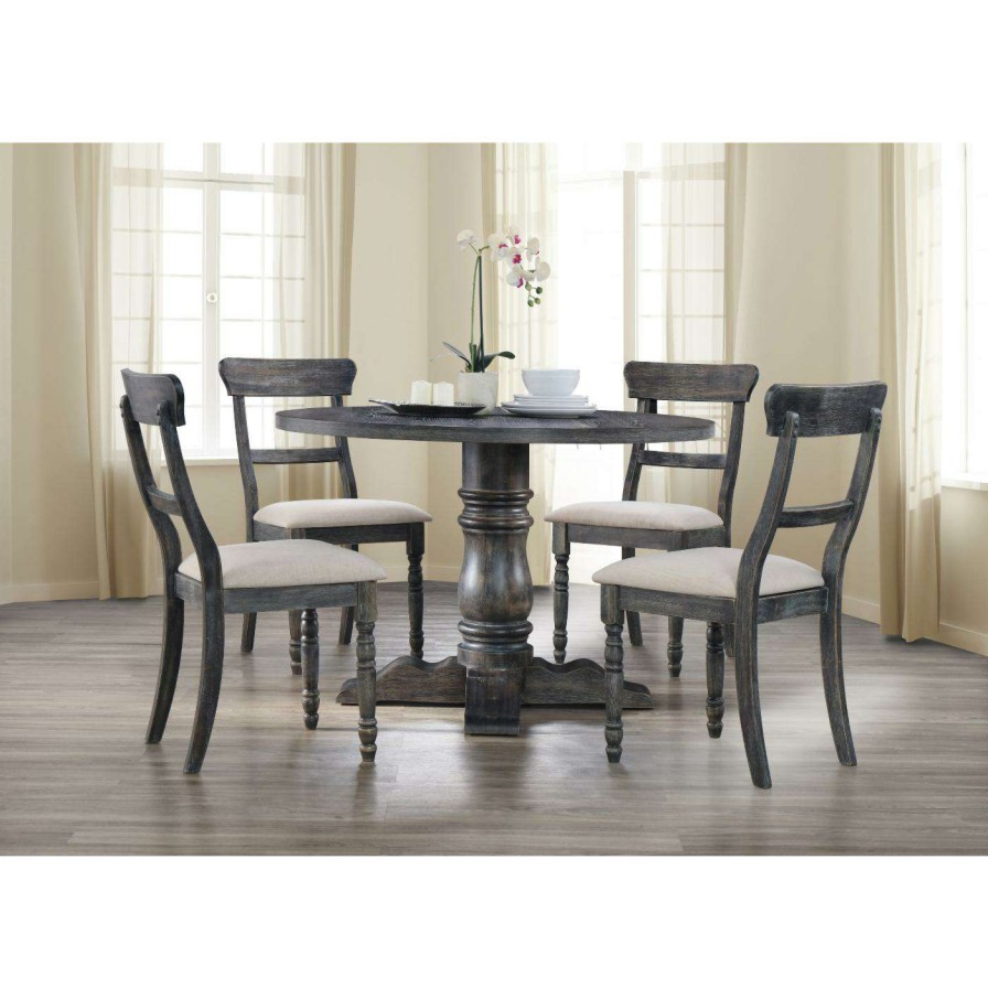 Dining Table Sets * | Deals Best Master Furniture Selena Round 5 Piece Dinette Set