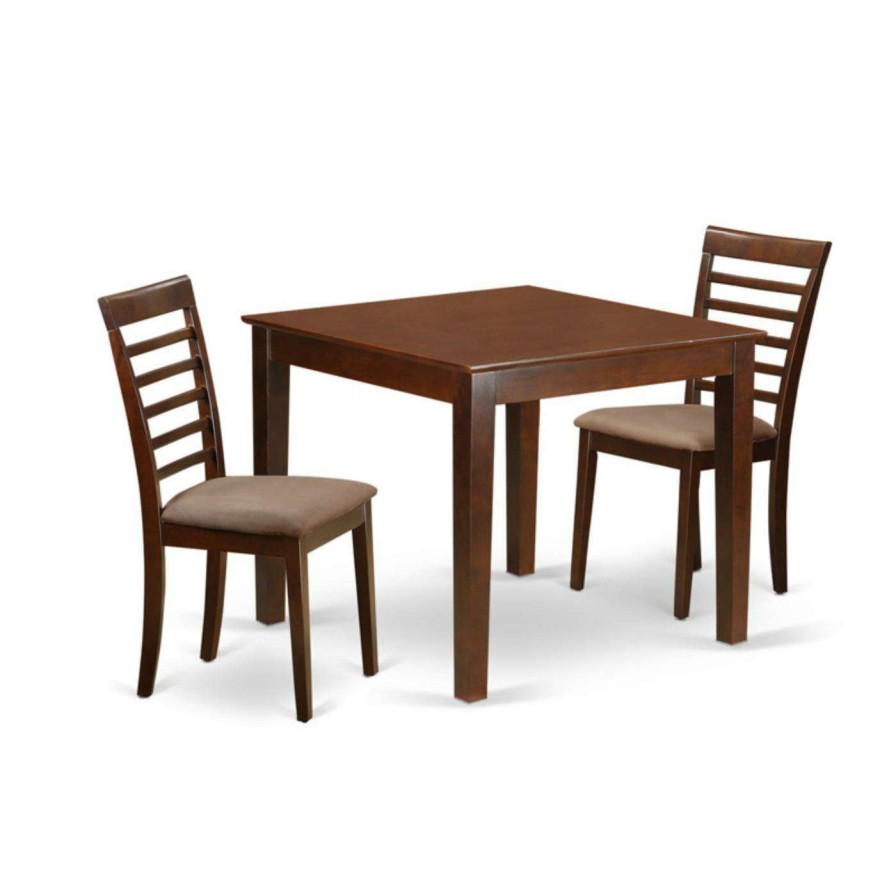 Dining Table Sets * | Discount Square East West Furniture 3 Piece Straight Ladderback Breakfast Nook Dining Table Set