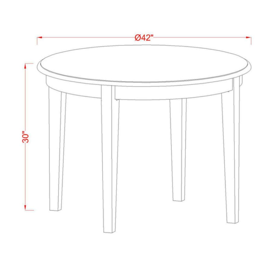 Dining Table Sets * | Cheapest East West Furniture Boston Boad5 Five Piece Round Dining Table Set