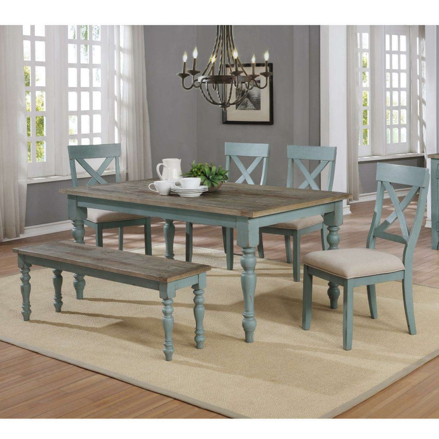 Dining Table Sets * | Best Reviews Of Casual Dining Sets Roundhill Furniture Prato 6 Piece Dining Table Set