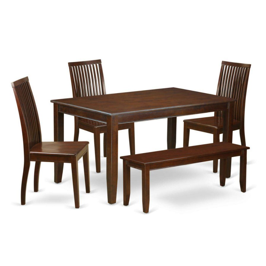 Dining Table Sets * | Discount Rectangle East West Furniture Dudley Duip6 Six Piece Dining Table Set