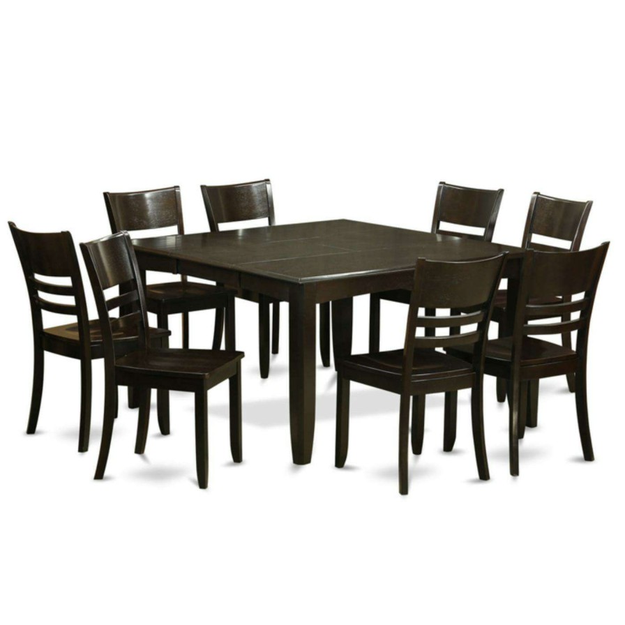 Dining Table Sets * | Best Sale Square East West Furniture Parfait 9 Piece Mission Dining Table Set