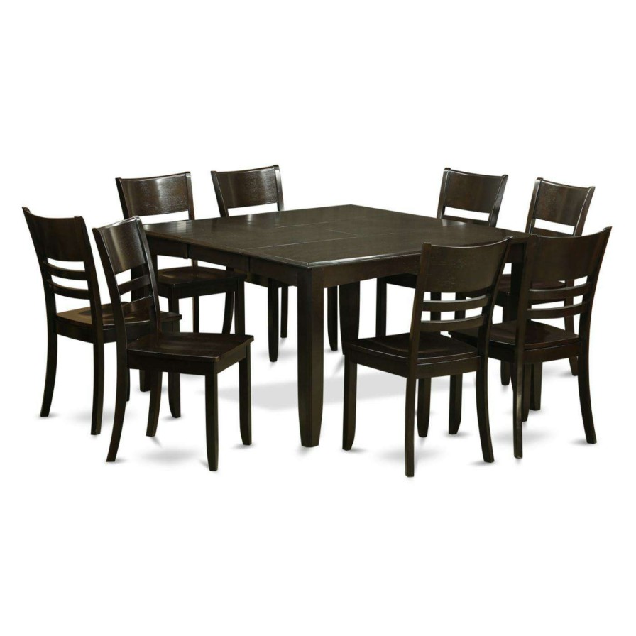 Dining Table Sets * | Best Sale Square East West Furniture Parfait 9 Piece Mission Dining Table Set