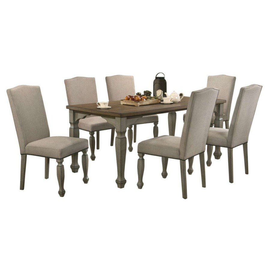 Dining Table Sets * | Deals Casual Dining Sets Roundhill Furniture Breda 7 Piece Dining Set