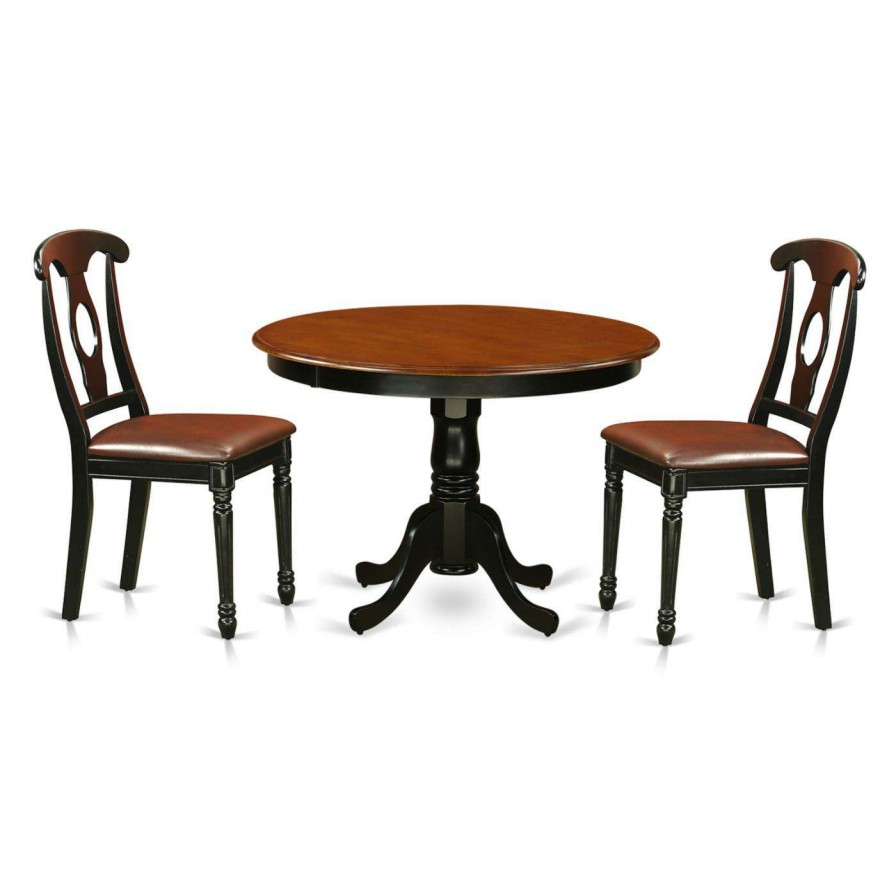 Dining Table Sets * | Flash Sale Casual Dining Sets East West Furniture Hartland 3 Piece Keyhole Dining Table Set