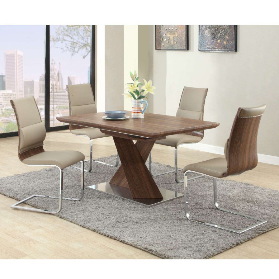 Dining Table Sets * | Coupon Rectangle Chintaly Bethany 5 Piece Dining Table Set