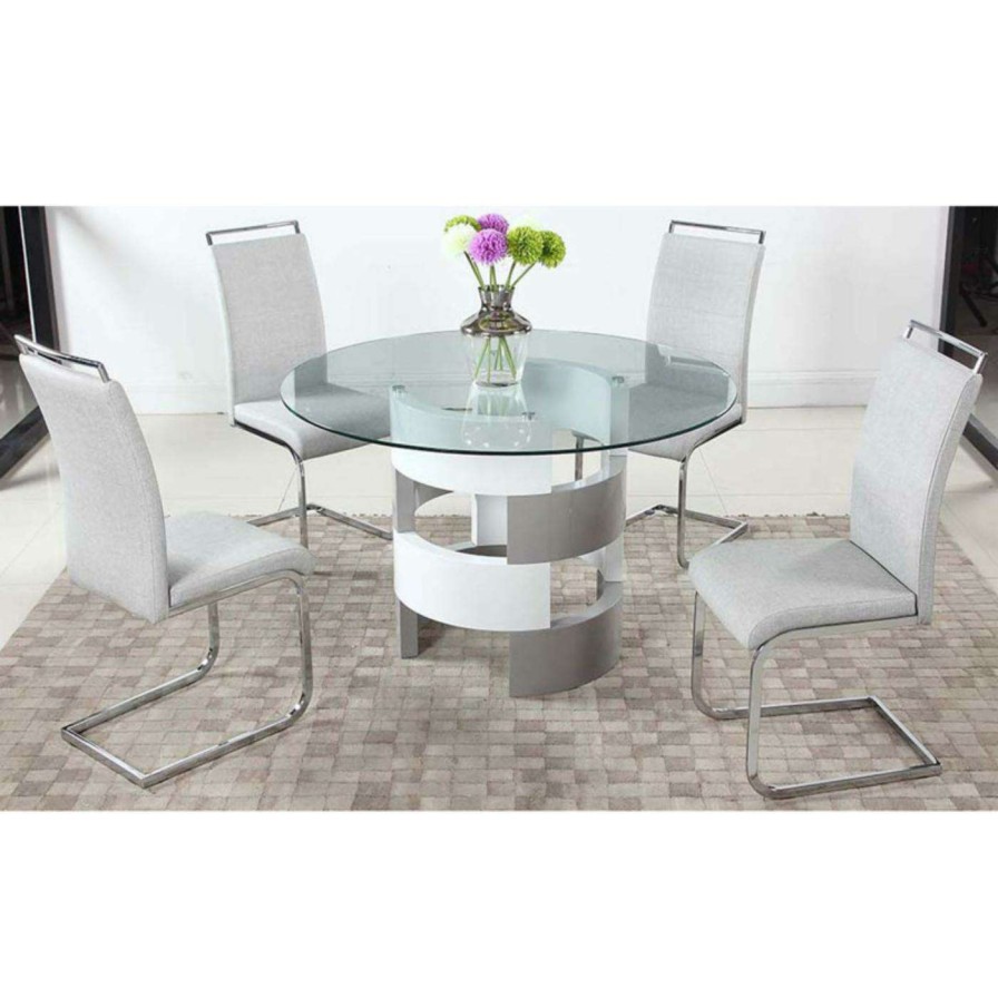 Dining Table Sets * | Best Sale Round Chintaly Sunny 5 Piece Dining Set