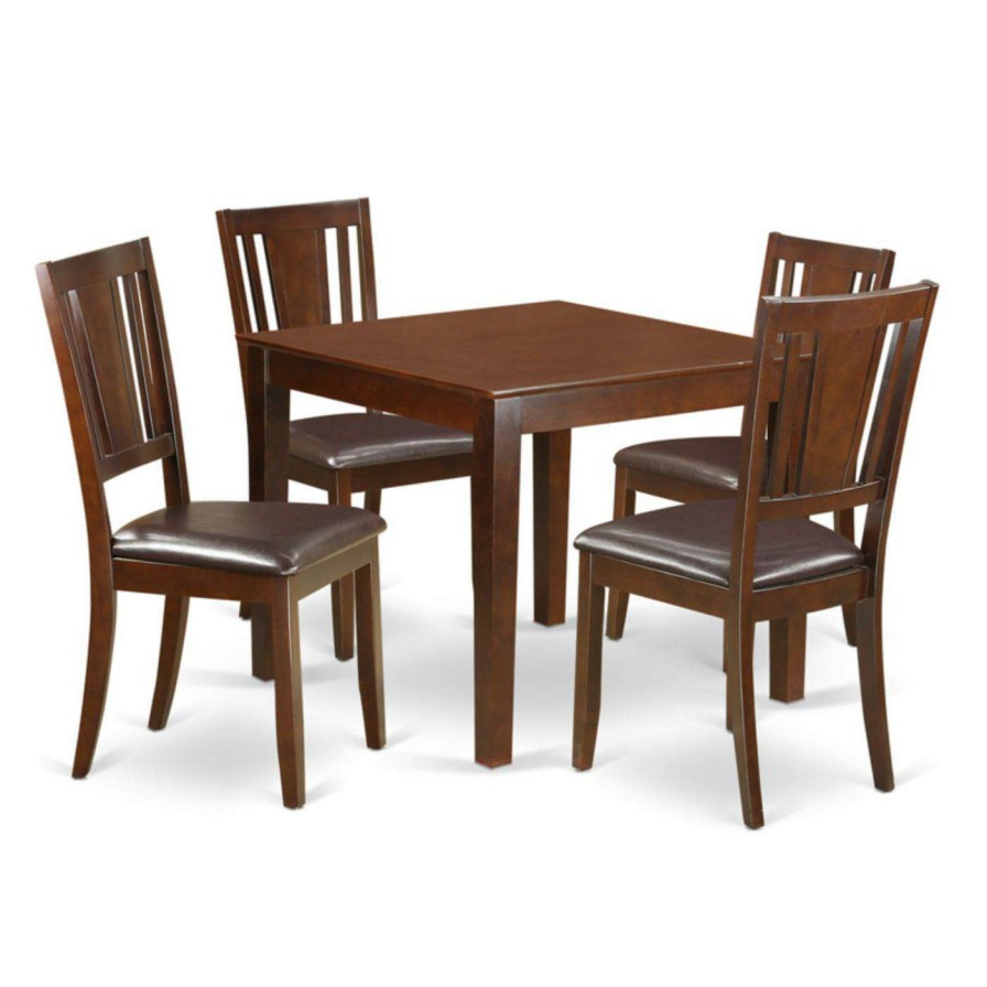 Dining Table Sets * | Best Deal Square East West Furniture 5 Piece Scotch Art Breakfast Nook Dining Table Set