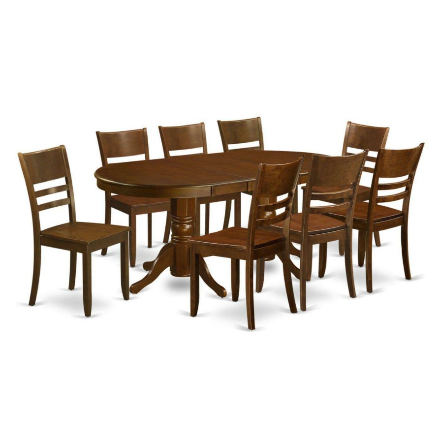 Dining Table Sets * | Brand New Oval East West Furniture Vancouver 9 Piece Mission Dining Table Set