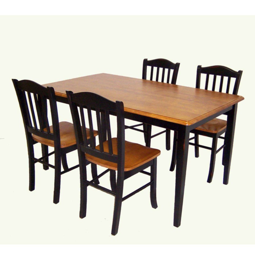 Dining Table Sets * | Best Deal Rectangle Boraam Shaker 5 Piece Dining Set Black & Oak