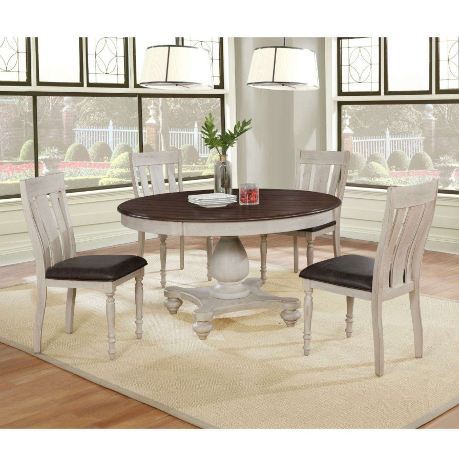 Dining Table Sets * | Best Deal Roundhill Furniture Arch Round 5 Piece Dining Set