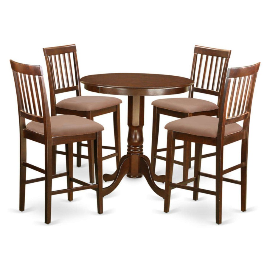 Dining Table Sets * | Best Deal Round East West Furniture Jackson 5 Piece Slat Back Dining Table Set