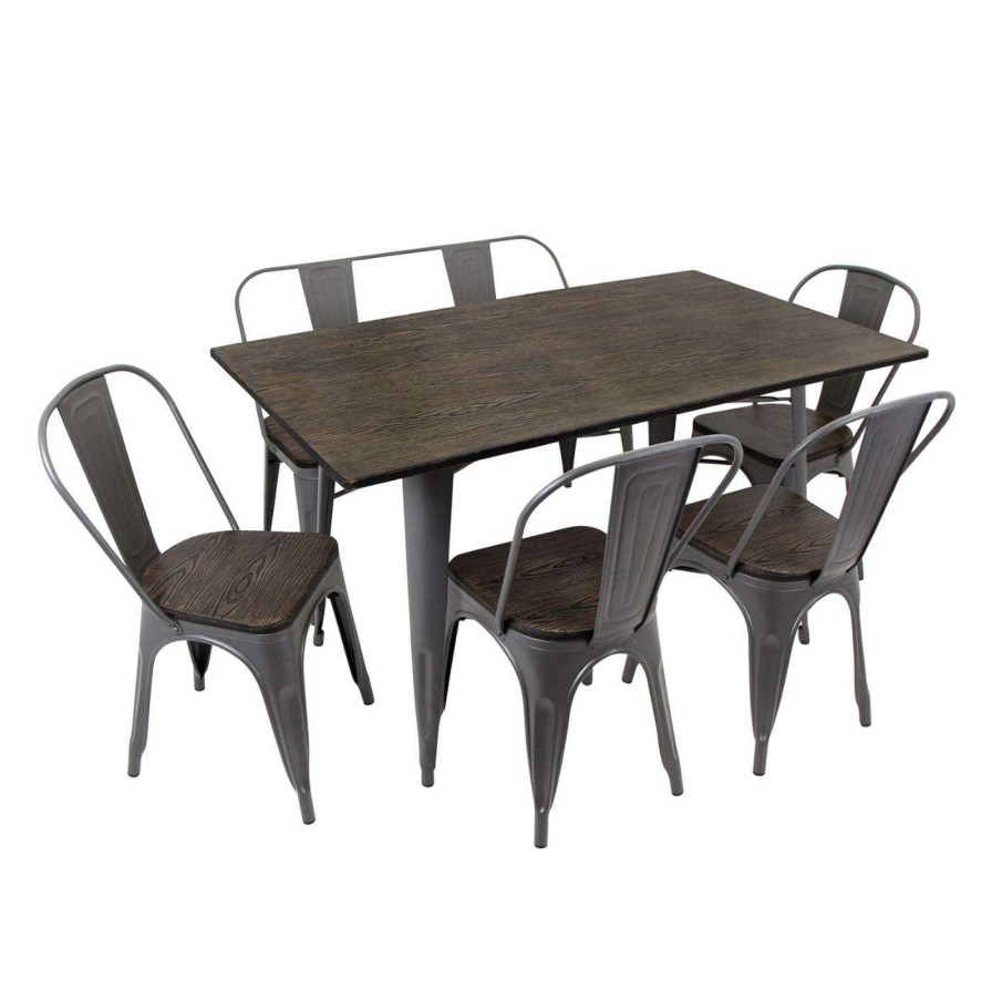 Dining Table Sets * | Coupon Rectangle Lumisource Oregon 6 Piece Dining Set