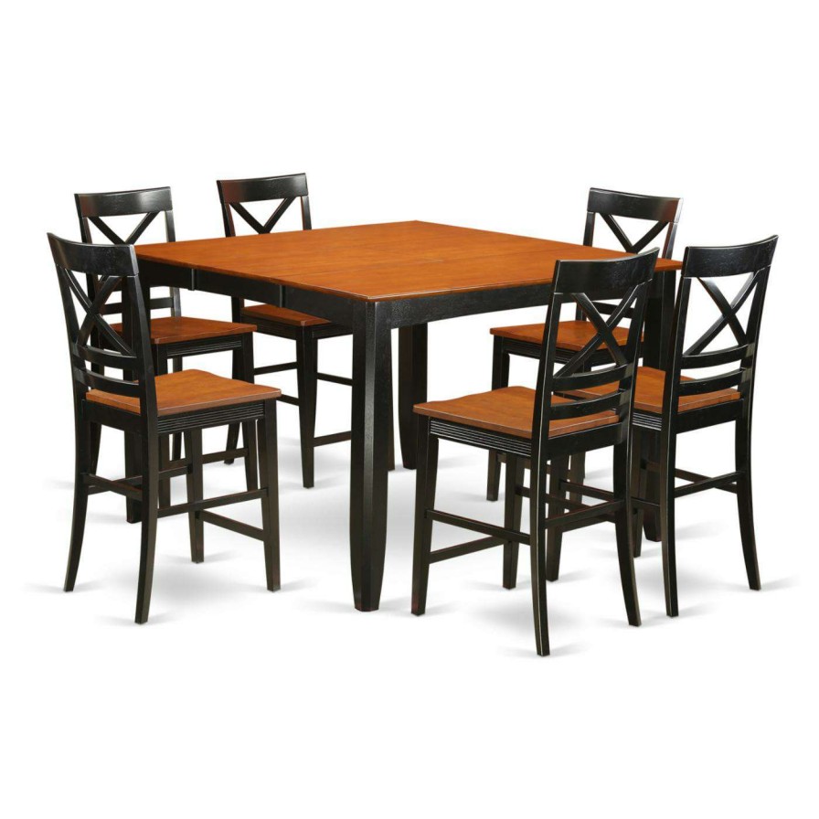 Dining Table Sets * | Flash Sale Square East West Furniture Fairwinds 9 Piece Cross-And-Ladder Dining Table Set