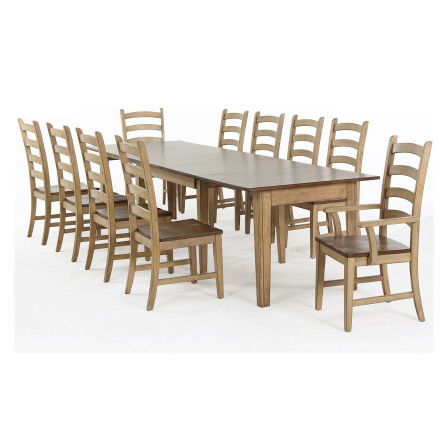 Dining Table Sets * | Deals Rectangle Sunset Trading Brook 11 Piece Extendable Dining Set