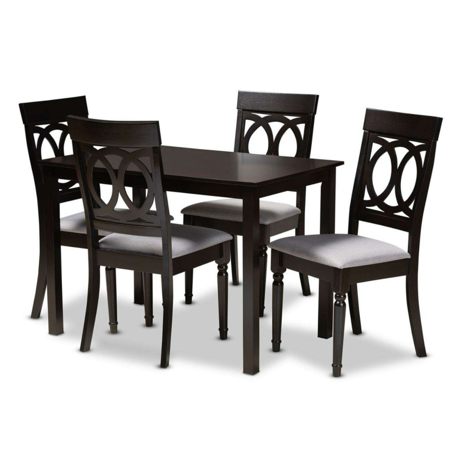 Dining Table Sets * | Outlet Rectangle Baxton Studio Lucie 5 Piece Dining Table Set