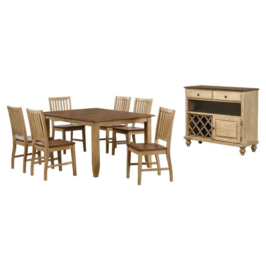 Dining Table Sets * | Discount Casual Dining Sets Sunset Trading 8-Piece Brook Extension Dining Set With Server