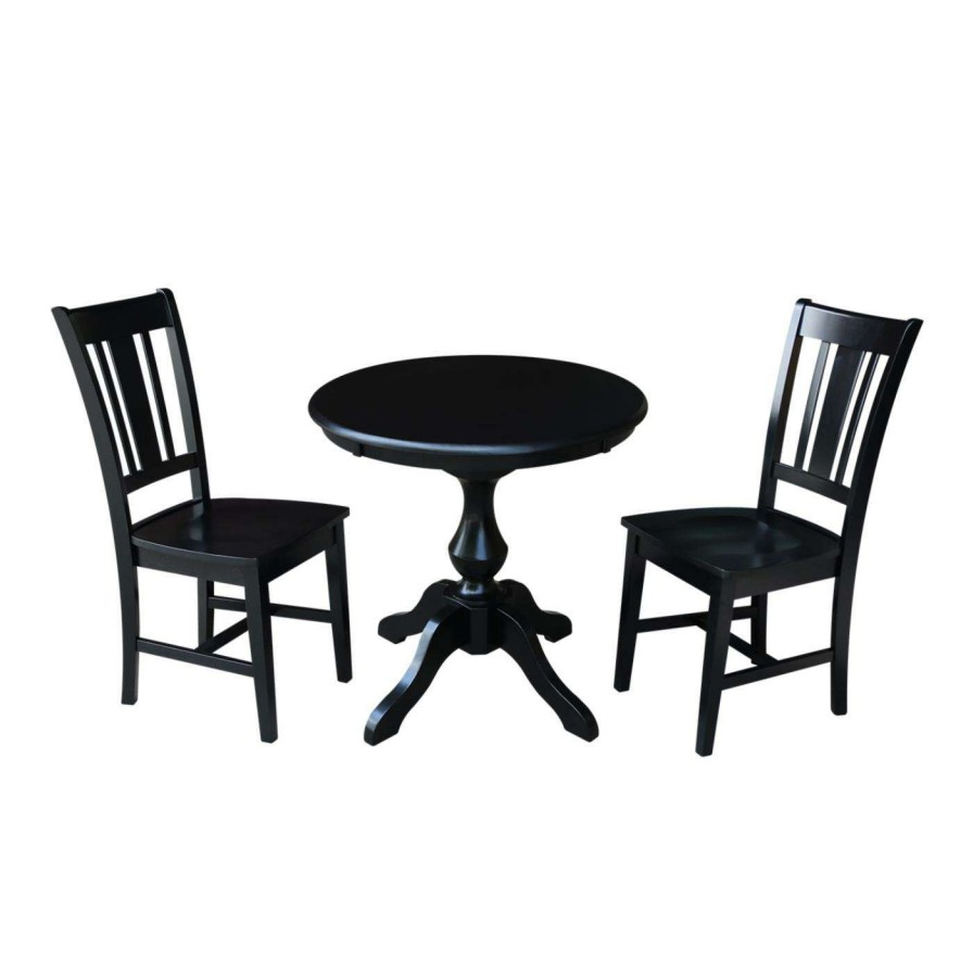 Dining Table Sets * | Wholesale Round International Concepts 3 Piece 30 In. Curved Base Dining Table Set