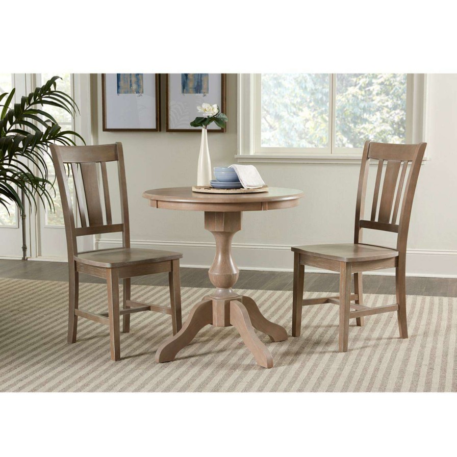 Dining Table Sets * | Wholesale Round International Concepts 3 Piece 30 In. Curved Base Dining Table Set