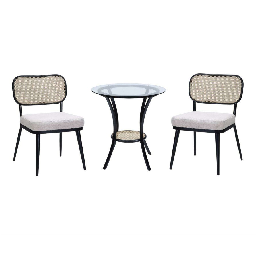 Dining Table Sets * | Brand New Round Acme Furniture Frydel 3-Piece Table And Chairs Set