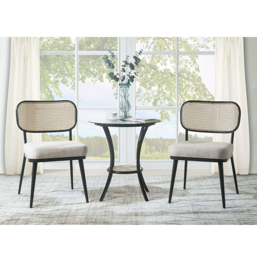 Dining Table Sets * | Brand New Round Acme Furniture Frydel 3-Piece Table And Chairs Set