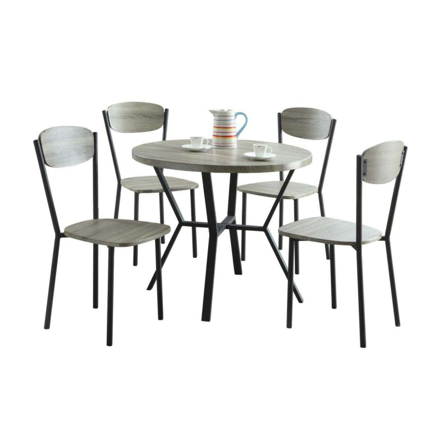 Dining Table Sets * | Outlet Crown Mark Blake Round 5 Piece Dining Table Set