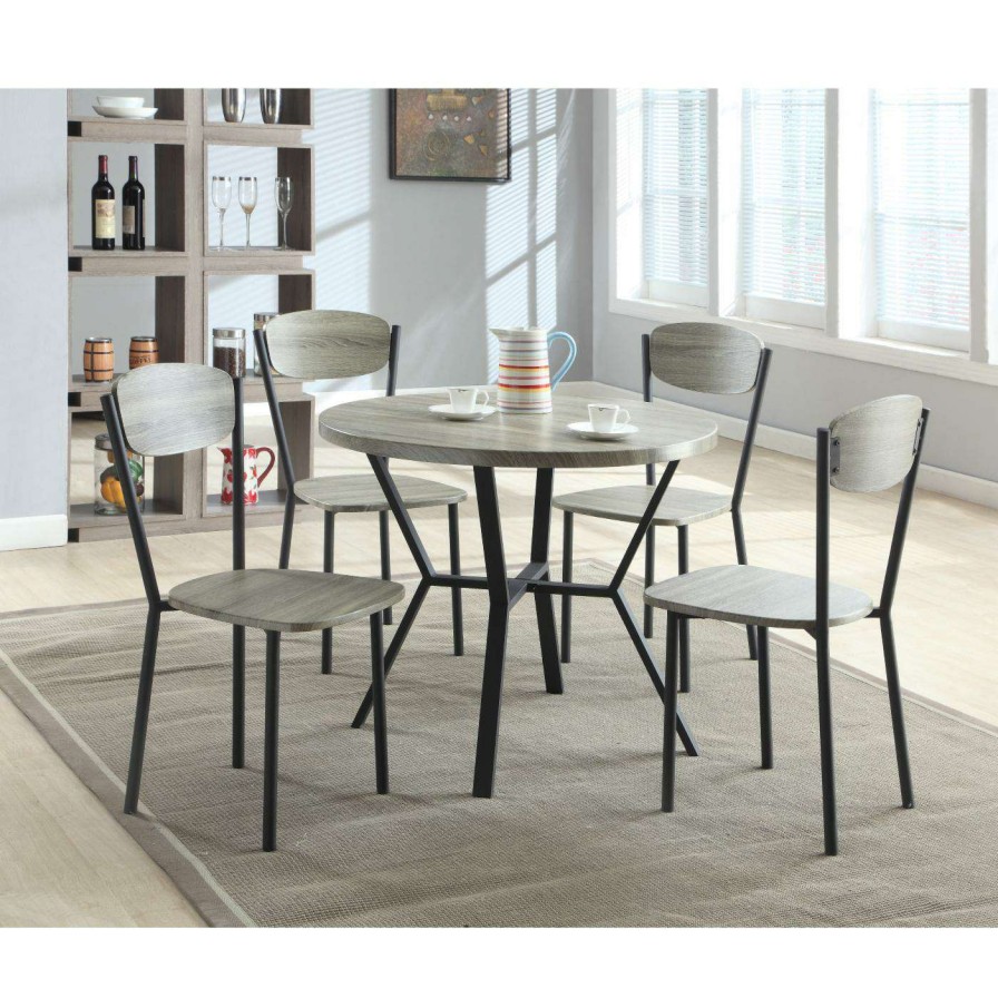 Dining Table Sets * | Outlet Crown Mark Blake Round 5 Piece Dining Table Set