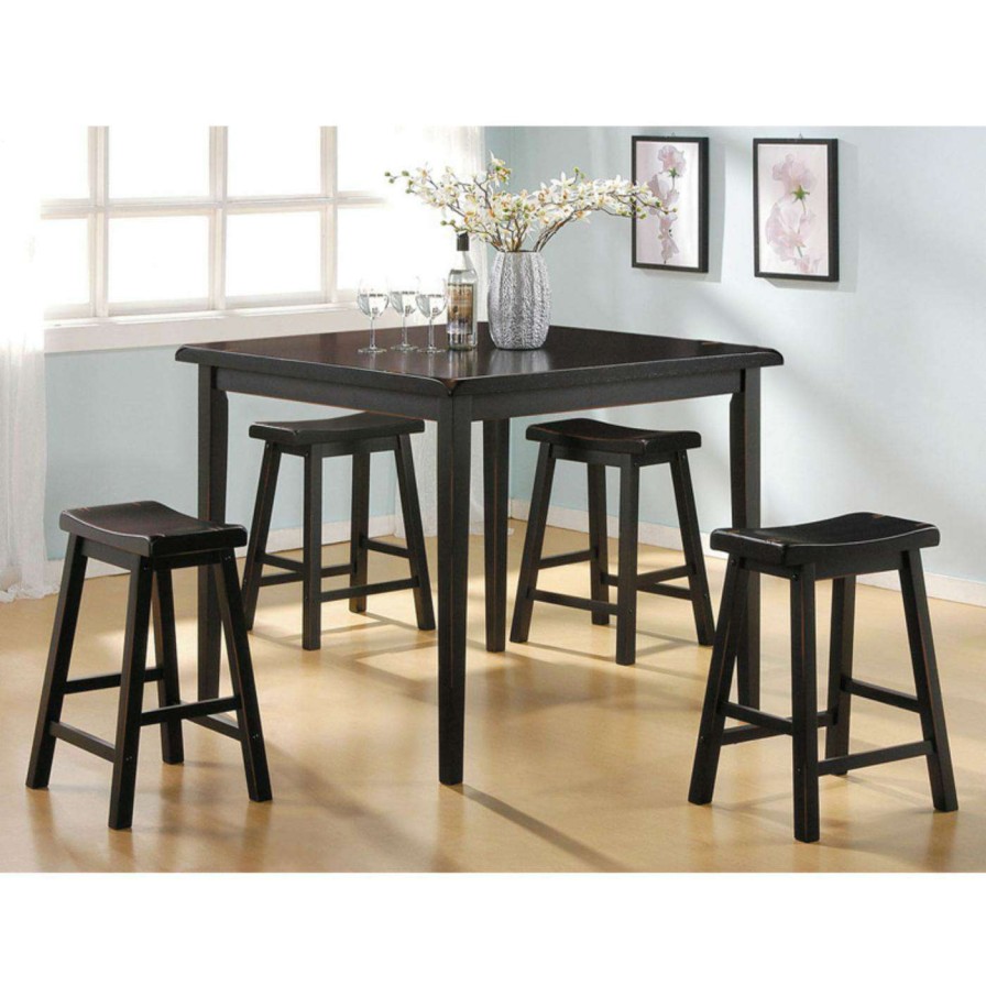 Dining Table Sets * | Discount Acme Furniture Gaucho 5 Piece Square Counter Height Dining Table Set