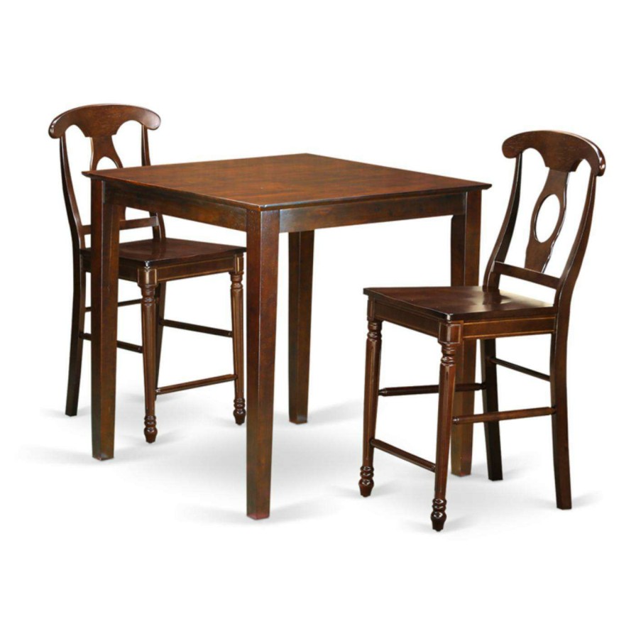 Dining Table Sets * | New Square East West Furniture Vernon 3 Piece Keyhole Dining Table Set Buttermilk & Cherry