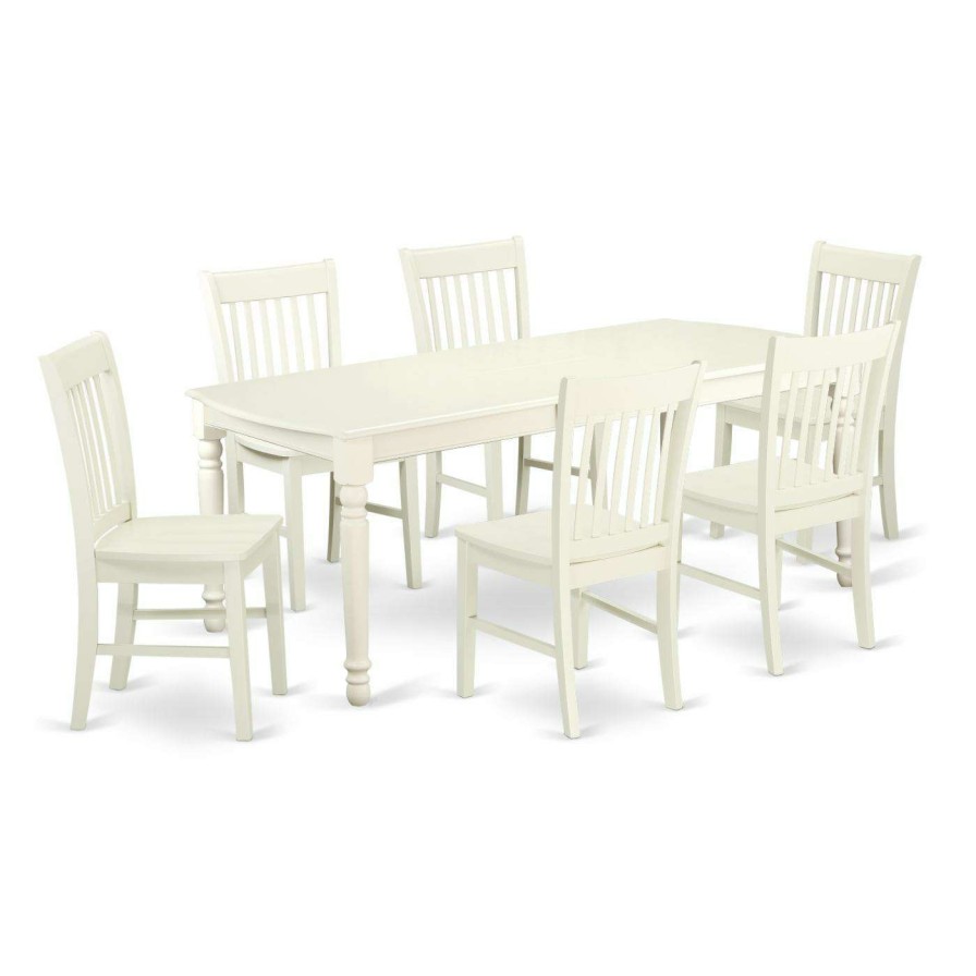 Dining Table Sets * | Promo Rectangle East West Furniture Dover Dono7 Seven Piece Extension Dining Table Set