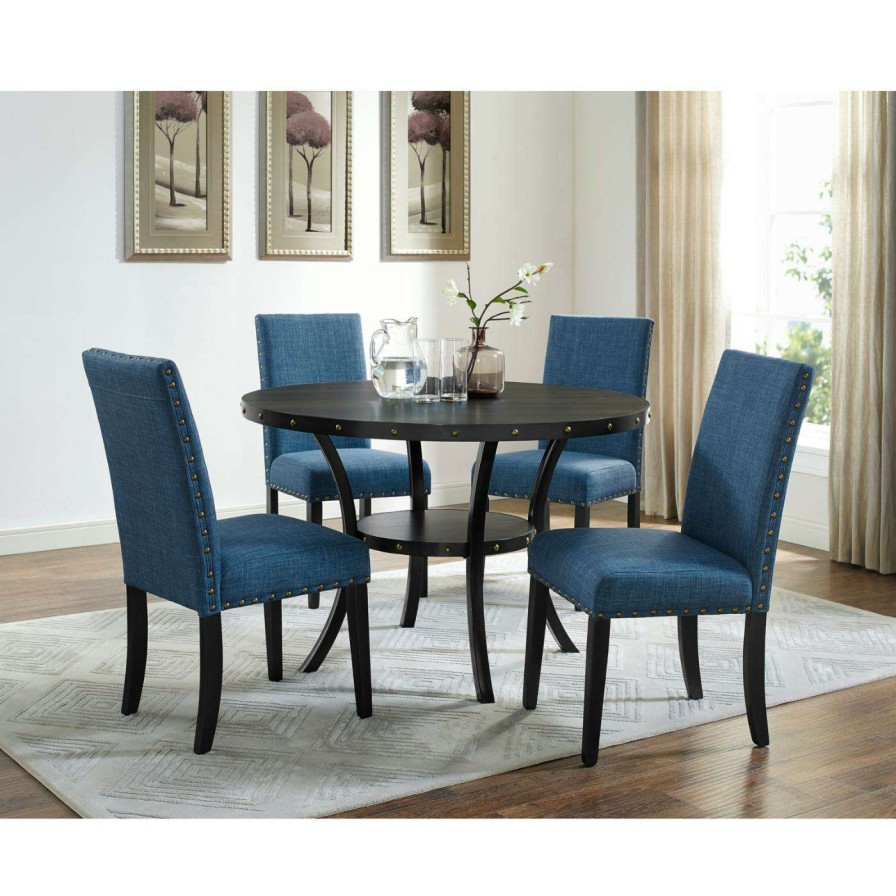 Dining Table Sets * | Hot Sale Roundhill Furniture Biony 5 Piece Wooden Dining Table Set