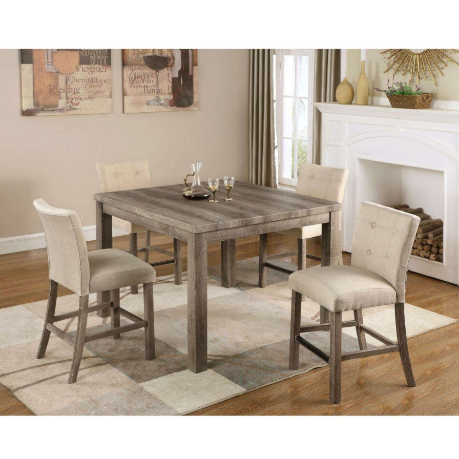 Dining Table Sets * | Deals Square Best Master Furniture Hadley 5 Piece Counter Height Dining Table Set