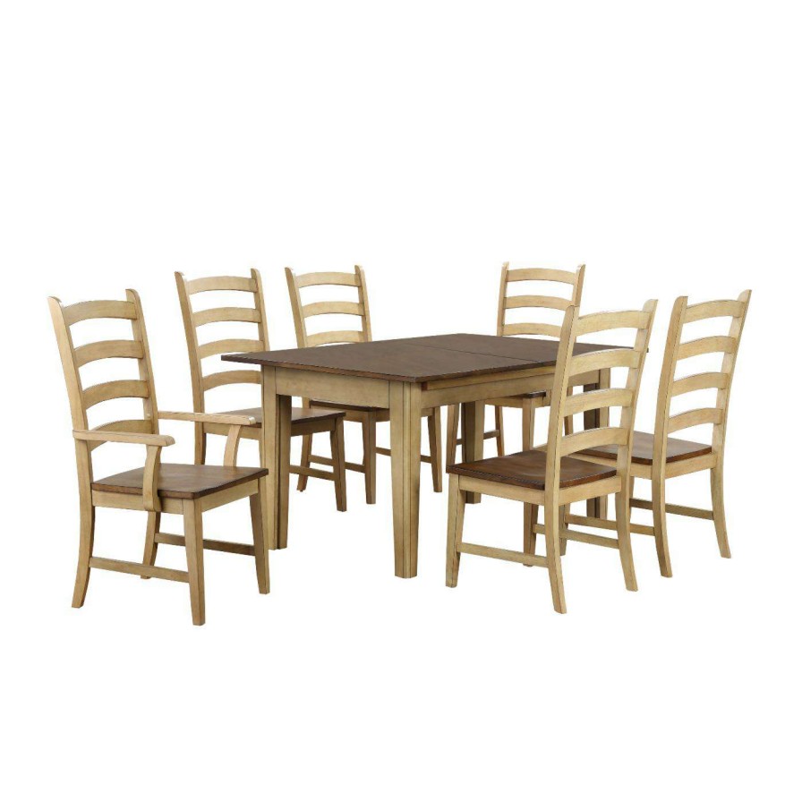 Dining Table Sets * | Top 10 Rectangle Sunset Trading Brook 7 Piece Extendable Dining Table Set With Arm Chairs