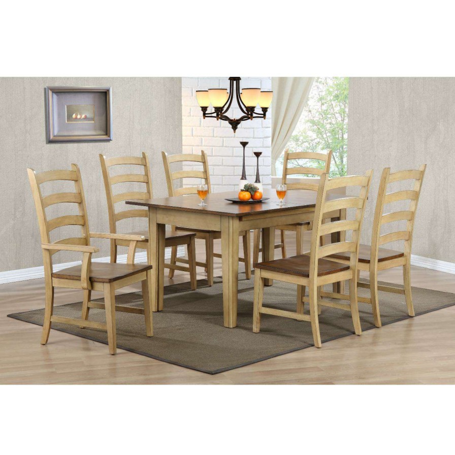 Dining Table Sets * | Top 10 Rectangle Sunset Trading Brook 7 Piece Extendable Dining Table Set With Arm Chairs