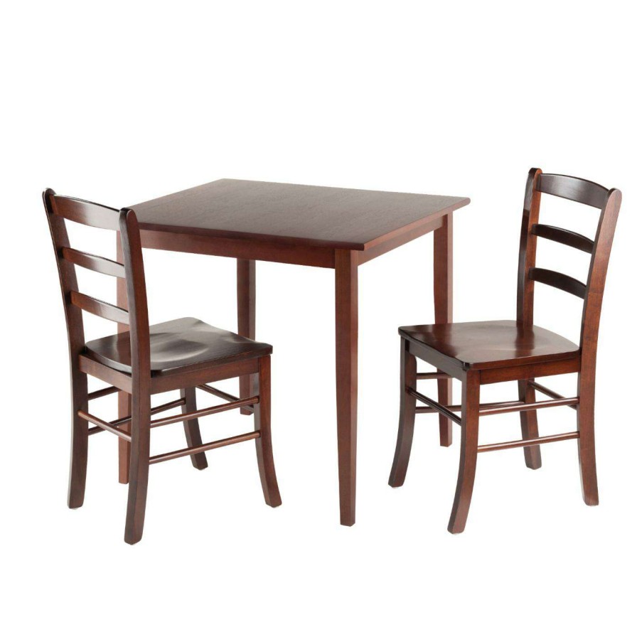 Dining Table Sets * | New Square Winsome Groveland 3 Piece Small Dining Set Antique Walnut