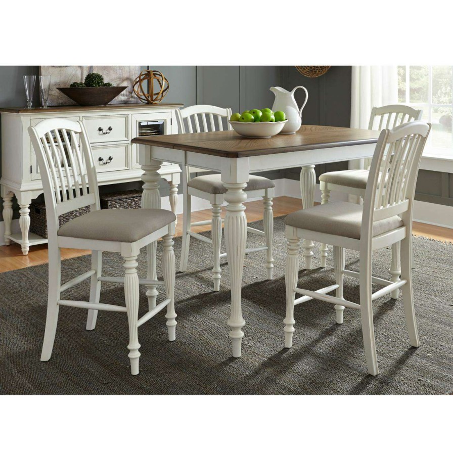 Dining Table Sets * | Coupon Casual Dining Sets Liberty Furniture Industries Cumberland Creek 5 Piece Counter Height Dining Table Set