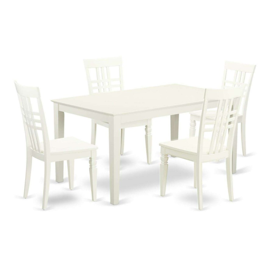 Dining Table Sets * | Cheapest Rectangle East West Furniture Capri Calg5 Five Piece Dining Table Set